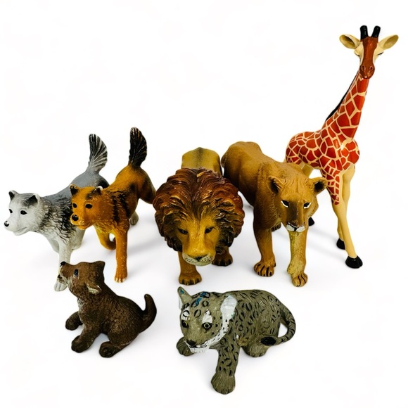 Wild Animal Toy Figure Lot Jungle Safari LTD Tarra By Battat 7 Piece Bundle - Picture 1 of 9